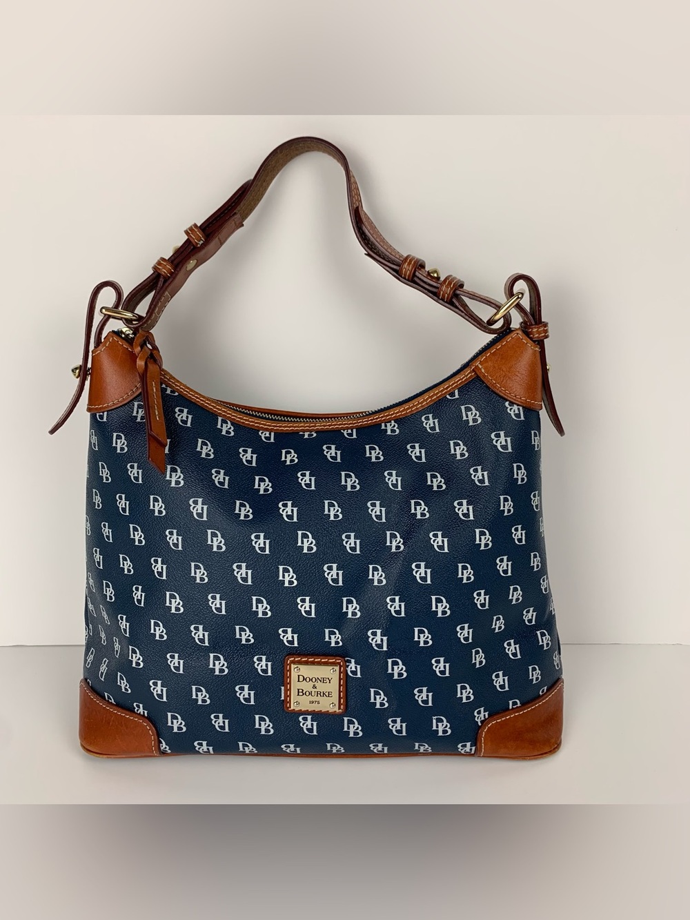 Dooney & Bourke Gretta Hobo Navy Blue Medium Shoulder Bag Purse